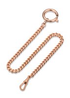 Pocket watch chain rosé gold plated flat curb 1.5